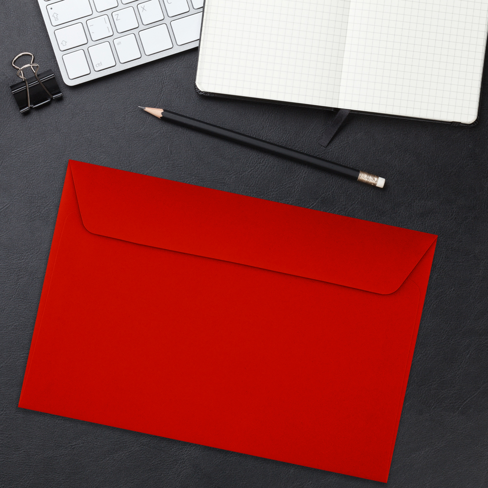 Red 24lb 6 x 9 Booklet Envelopes