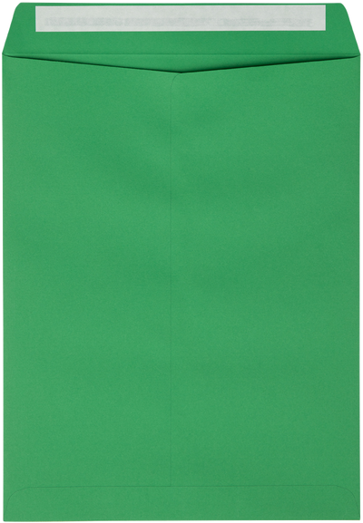 Holiday Green 32lb 9 x 12 Open End Envelopes with Peel & Seal