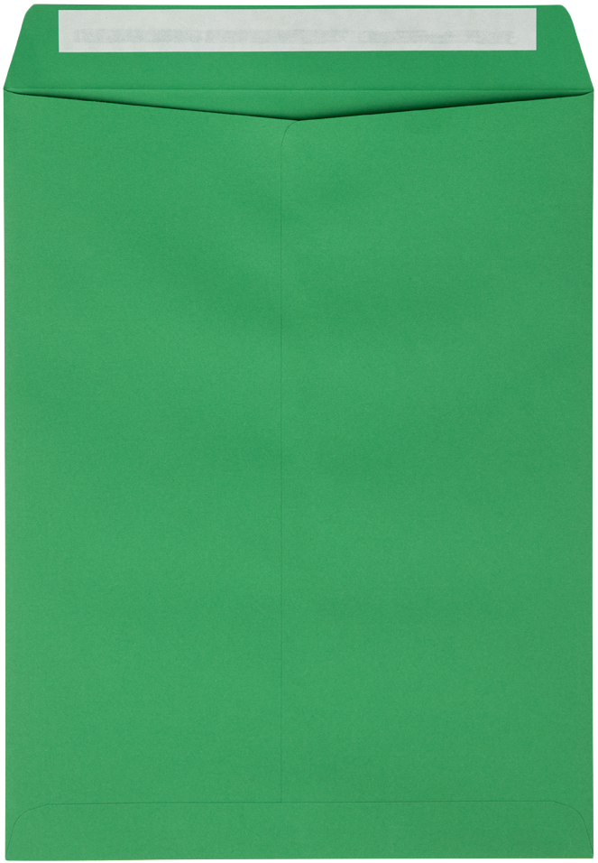 Holiday Green 32lb 9 x 12 Open End Envelopes with Peel & Seal