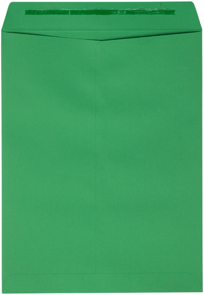 Holiday Green 32lb 9 x 12 Open End Envelopes with Peel & Seal