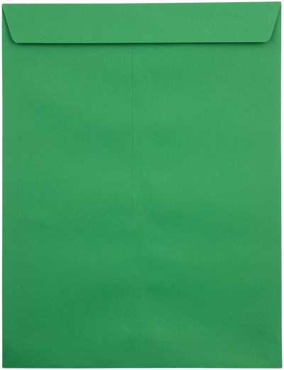 Holiday Green 32lb 9 x 12 Open End Envelopes with Peel & Seal