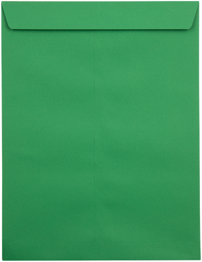 Holiday Green 32lb 9 x 12 Open End Envelopes with Peel & Seal