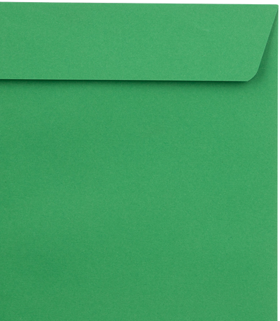 Holiday Green 32lb 9 x 12 Open End Envelopes with Peel & Seal