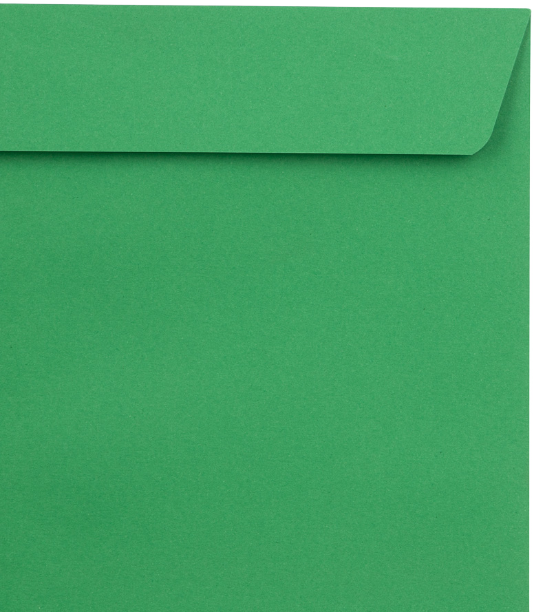 Holiday Green 32lb 9 x 12 Open End Envelopes with Peel & Seal