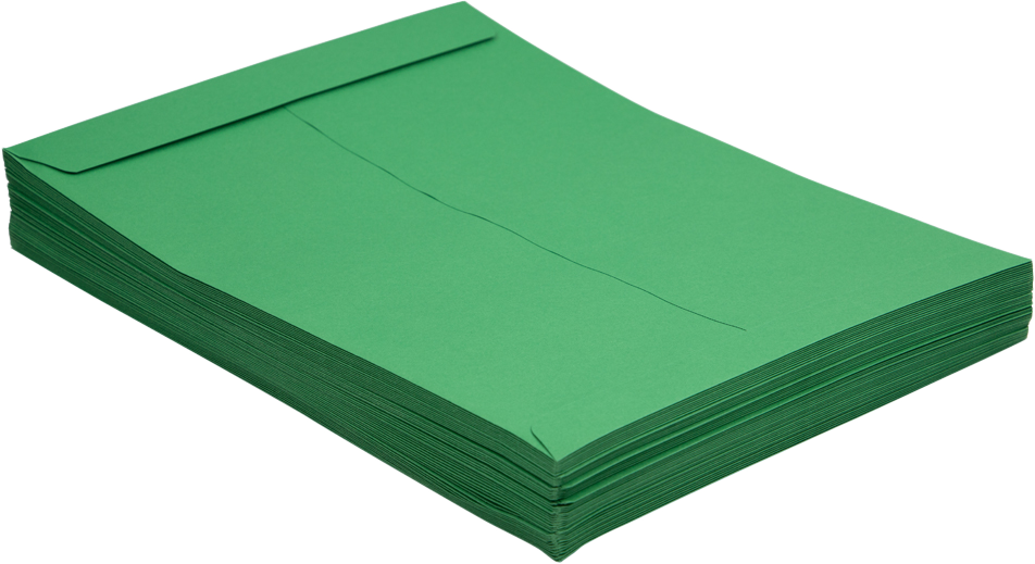 Holiday Green 32lb 9 x 12 Open End Envelopes with Peel & Seal