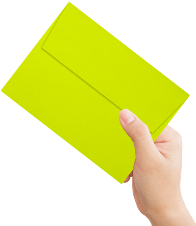 Wasabi Lime Green 32lb A6 Invitation Envelopes (4 3/4 x 6 1/2) with Peel & Seal
