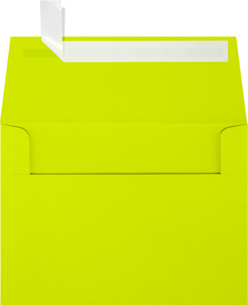 Wasabi Lime Green 32lb A6 Invitation Envelopes (4 3/4 x 6 1/2) with Peel & Seal