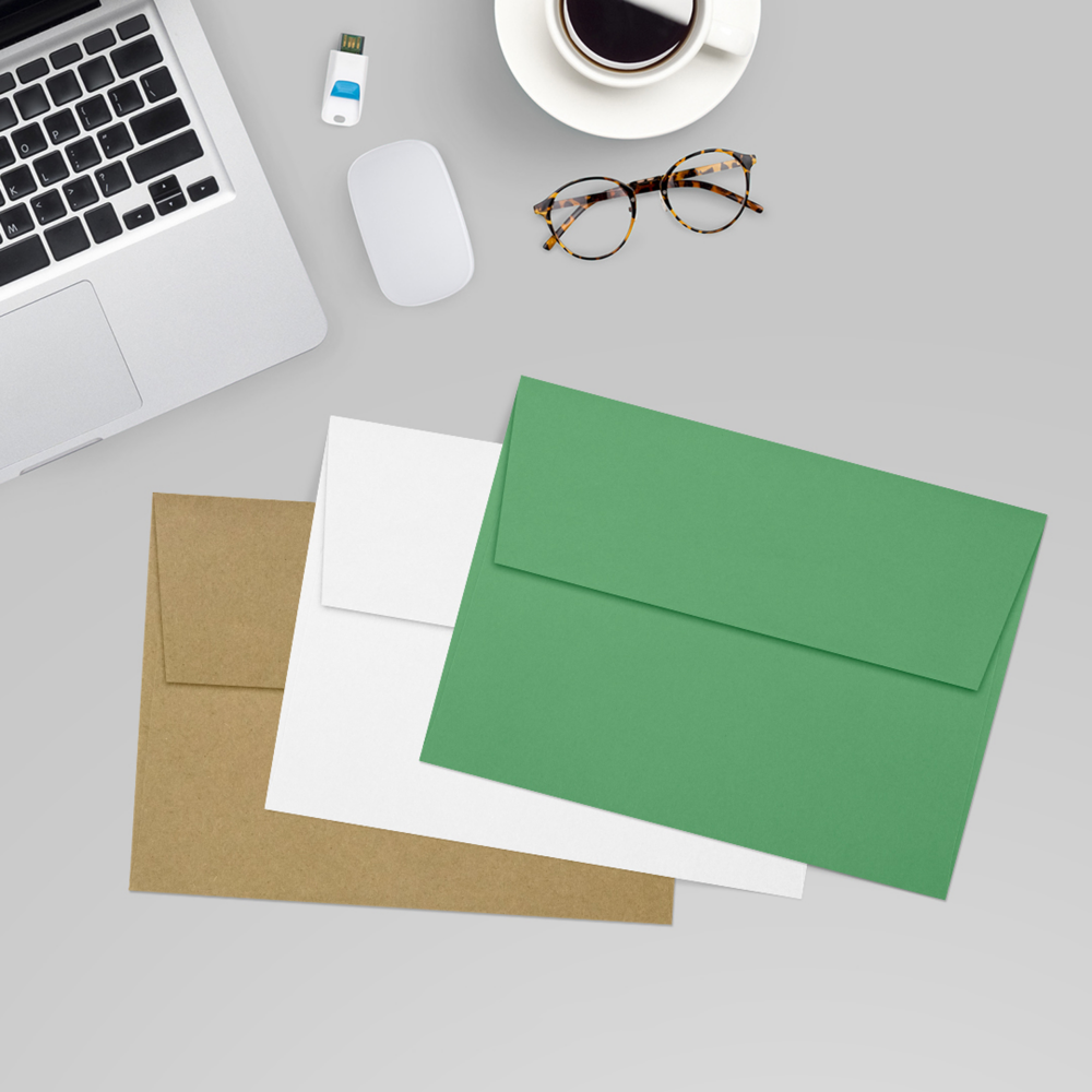 Holiday Green 32lb A7 Invitation Envelopes (5 1/4 x 7 1/4) with Peel & Seal