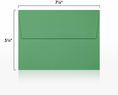 Holiday Green 32lb A7 Invitation Envelopes (5 1/4 x 7 1/4) with Peel & Seal
