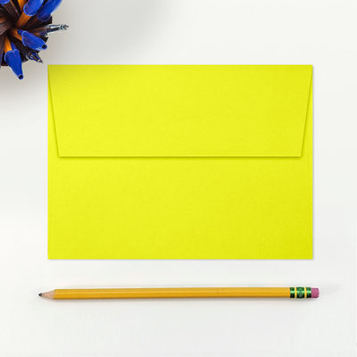 Citrus Yellow 32lb A7 Invitation Envelopes (5 1/4 x 7 1/4) with Peel & Seal