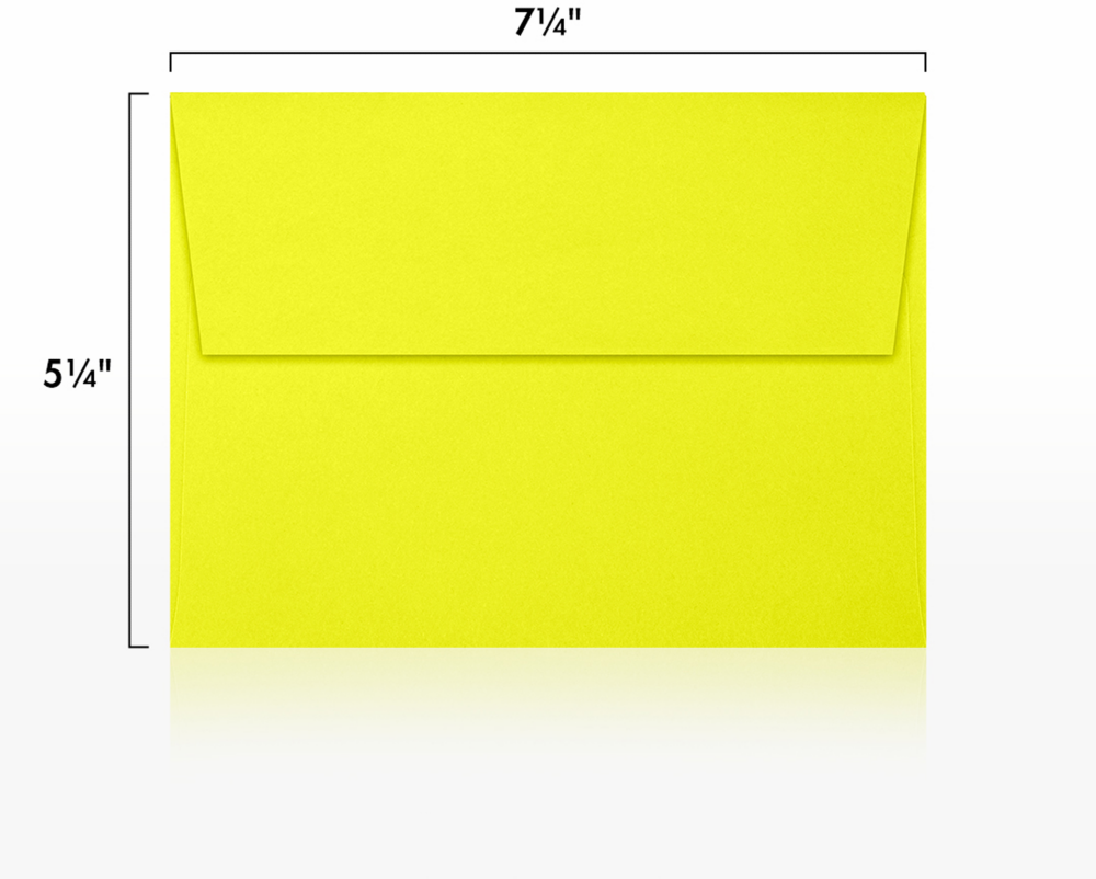 Citrus Yellow 32lb A7 Invitation Envelopes (5 1/4 x 7 1/4) with Peel & Seal