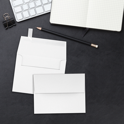 Premium White 32lb A6 Invitation Envelopes (4 3/4 x 6 1/2) with Peel & Seal