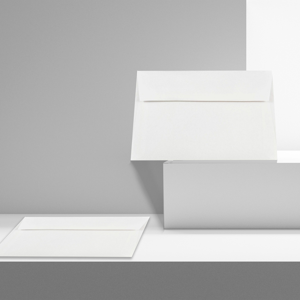 White 32lb Cougar A8 Invitation Premium Envelopes (5 1/2 x 8 1/8) with Peel & Seal