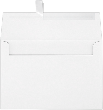 White 32lb Cougar A8 Invitation Premium Envelopes (5 1/2 x 8 1/8) with Peel & Seal