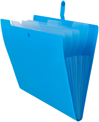 Blue with Clear Inside Letter Size File Folders with Snap Tab