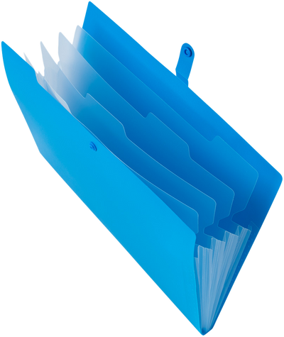 Blue with Clear Inside Letter Size File Folders with Snap Tab