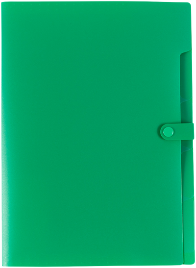 Green with Clear Inside Letter Size File Folders with Snap Tab