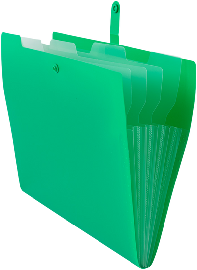 Green with Clear Inside Letter Size File Folders with Snap Tab