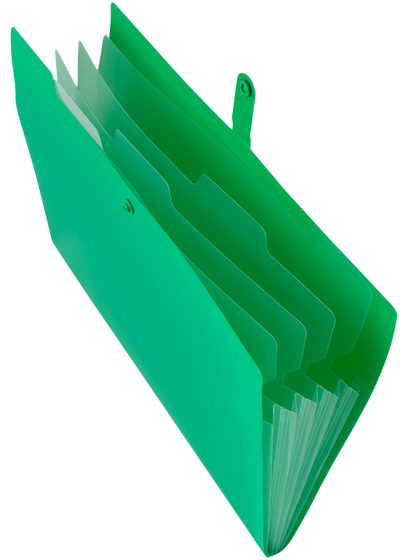 Green with Clear Inside Letter Size File Folders with Snap Tab