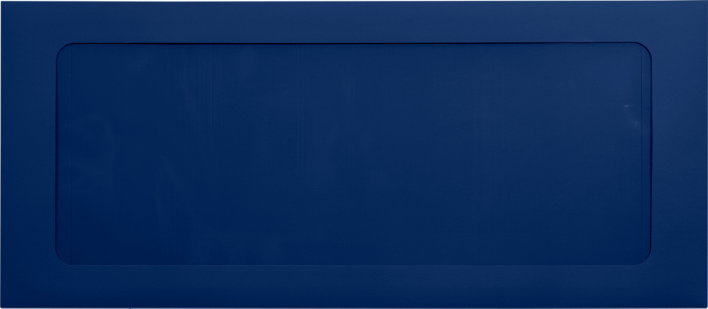Navy Blue 32lb #10 Full Face Window Envelopes (4 1/8 x 9 1/2) with Peel & Seal