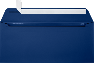 Navy Blue 32lb #10 Full Face Window Envelopes (4 1/8 x 9 1/2) with Peel & Seal