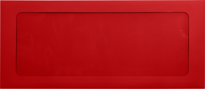 Red 32lb #10 Full Face Window Envelopes (4 1/8 x 9 1/2) with Peel & Seal