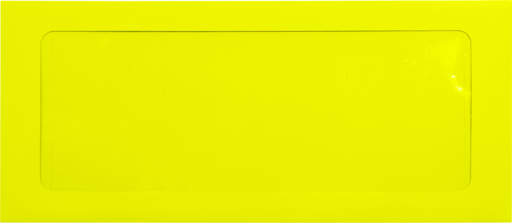 Citrus Yellow 32lb #10 Full Face Window Envelopes (4 1/8 x 9 1/2) with Peel & Seal