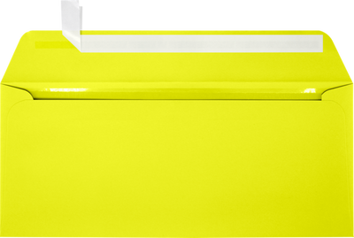 Citrus Yellow 32lb #10 Full Face Window Envelopes (4 1/8 x 9 1/2) with Peel & Seal