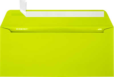 Wasabi Lime Green 32lb #10 Full Face Window Envelopes (4 1/8 x 9 1/2) with Peel & Seal