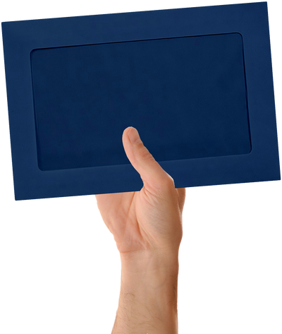 Navy Blue 32lb 6 x 9 Full Face Window Envelopes
