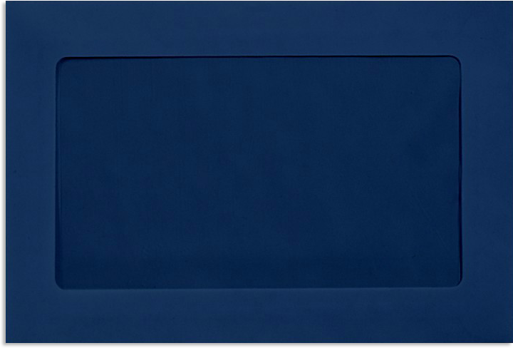 Navy Blue 32lb 6 x 9 Full Face Window Envelopes