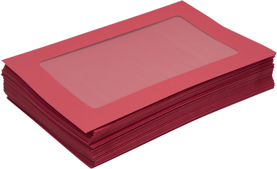 Red 32lb 6 x 9 Full Face Window Envelopes