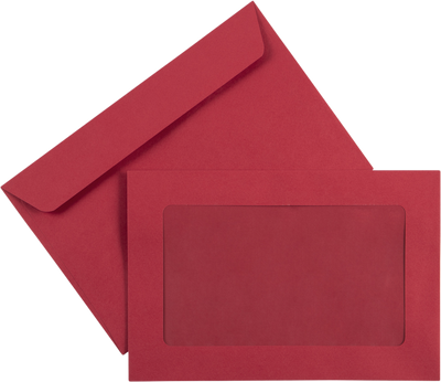 Red 32lb 6 x 9 Full Face Window Envelopes