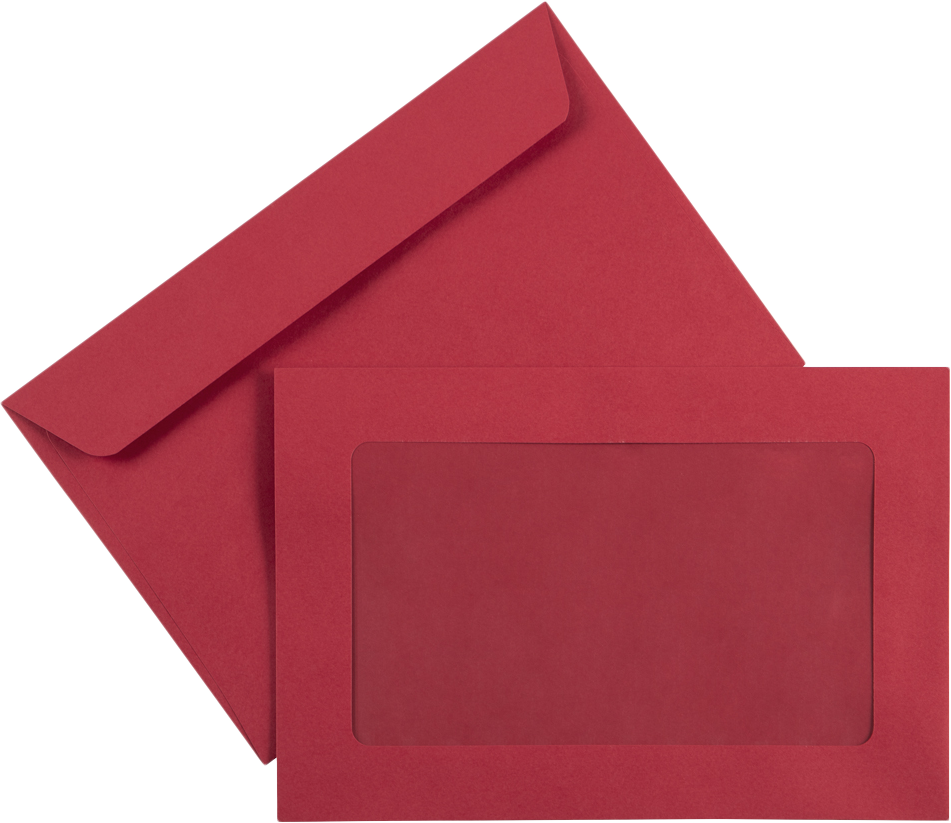 Red 32lb 6 x 9 Full Face Window Envelopes