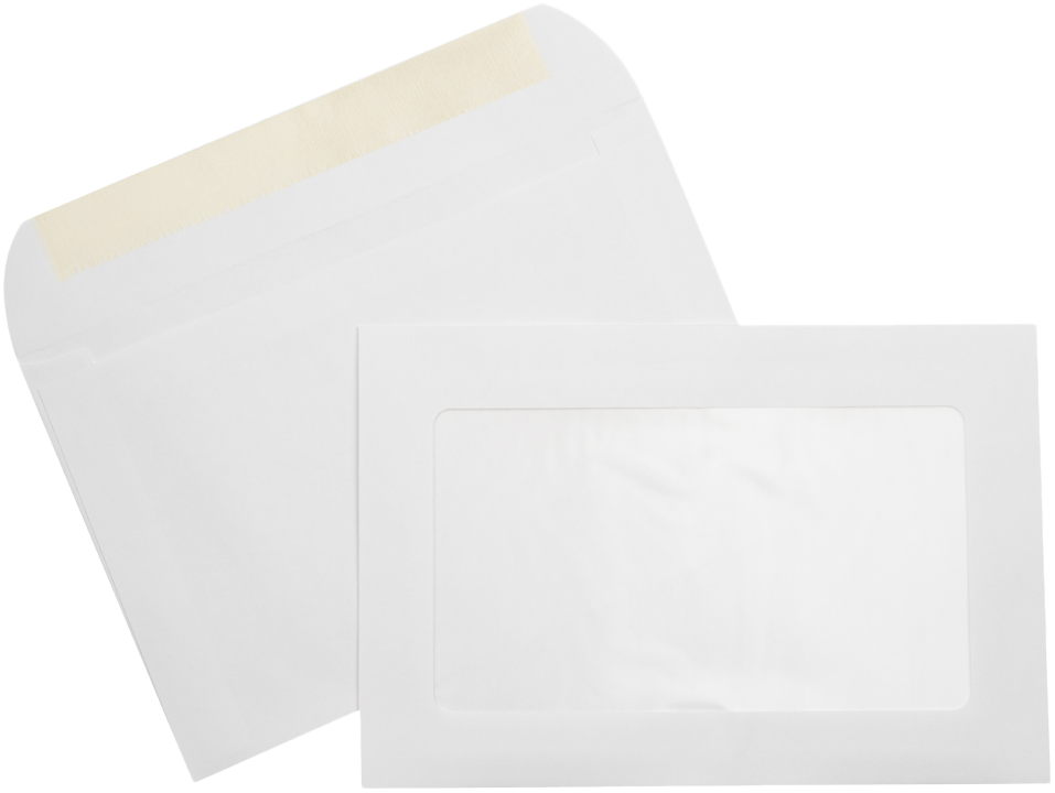White 28lb 6 x 9 Full Face Window Envelopes