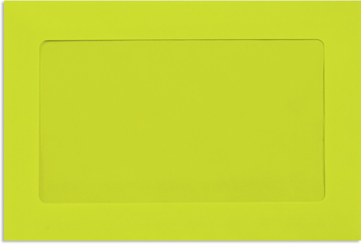 Wasabi Lime Green 32lb 6 x 9 Full Face Window Envelopes