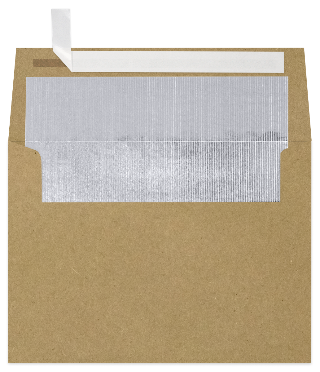 Grocery Bag with Silver Foil Lining 28lb A7 Invitation Envelopes (5 1/4 x 7 1/4) with Peel & Seal
