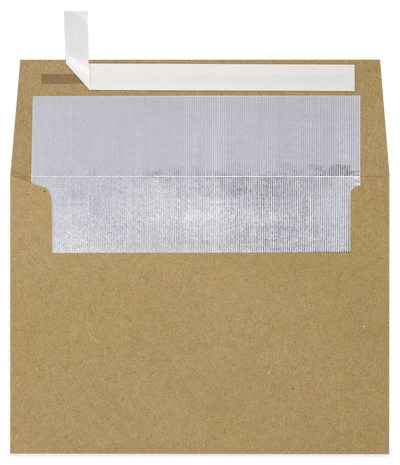 Grocery Bag with Silver Foil Lining 28lb A7 Invitation Envelopes (5 1/4 x 7 1/4) with Peel & Seal