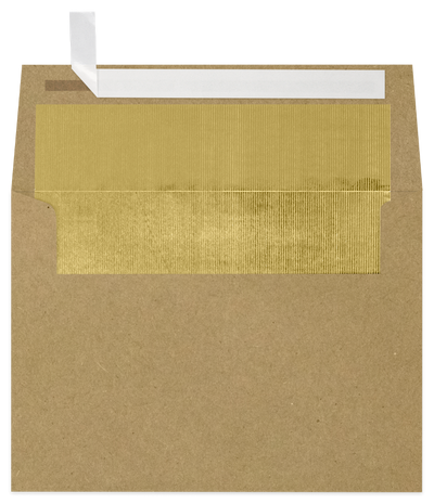 Grocery Bag with Gold Foil Lining 28lb A7 Invitation Envelopes (5 1/4 x 7 1/4) with Peel & Seal