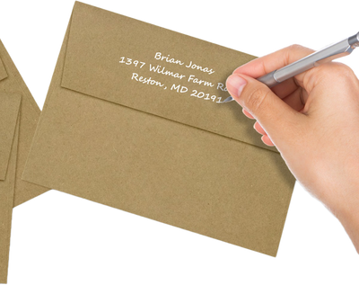Grocery Bag with Gold Foil Lining 28lb A7 Invitation Envelopes (5 1/4 x 7 1/4) with Peel & Seal
