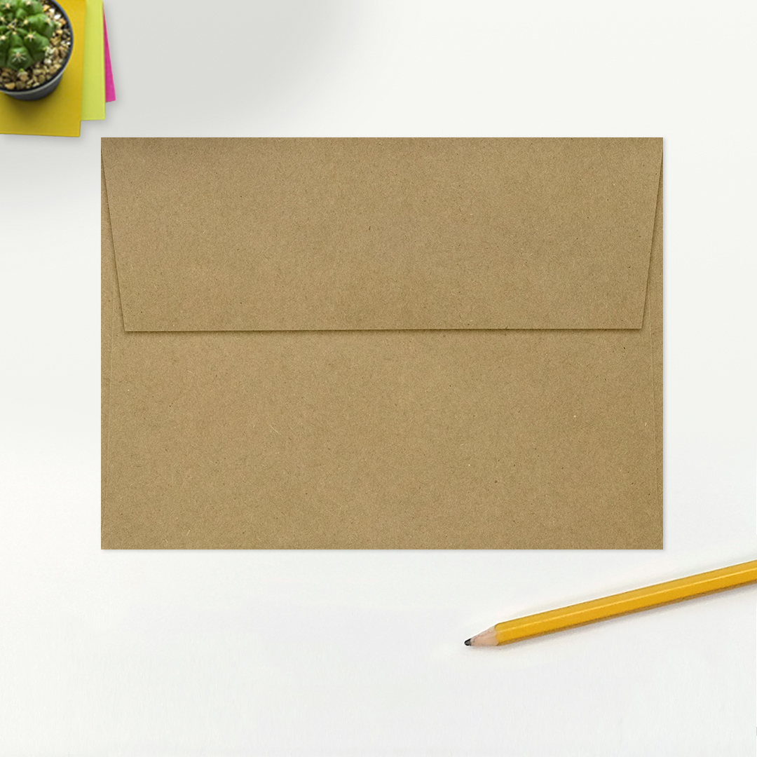 Grocery Bag with Gold Foil Lining 28lb A7 Invitation Envelopes (5 1/4 x 7 1/4) with Peel & Seal
