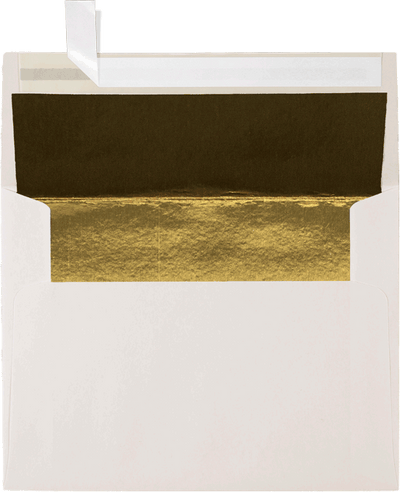 Natural with Gold Foil Lining 28lb A2 Invitation Envelopes (4 3/8 x 5 3/4) with Peel & Seal