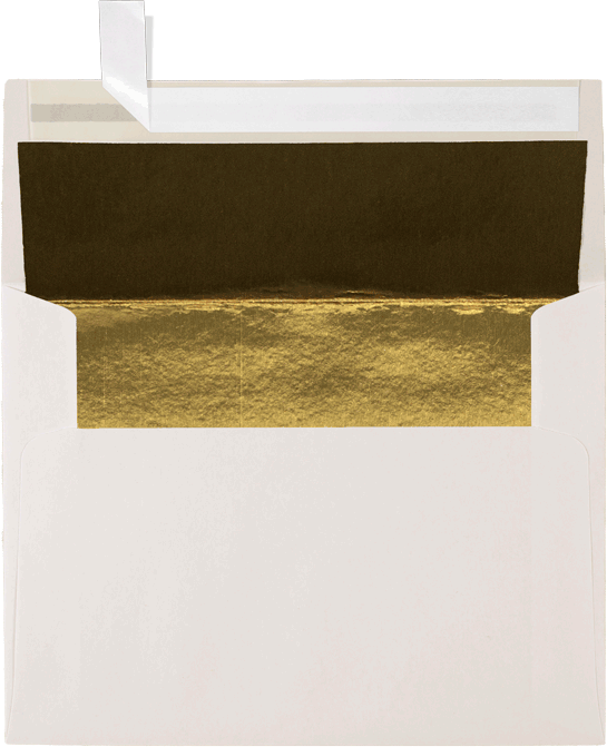 Natural with Gold Foil Lining 28lb A2 Invitation Envelopes (4 3/8 x 5 3/4) with Peel & Seal