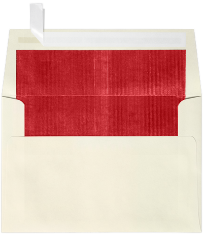 Natural with Red Foil Lining 28lb A4 Invitation Envelopes (4 1/4 x 6 1/4) with Peel & Seal