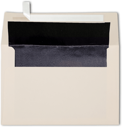 Natural with Black Foil Lining 28lb A4 Invitation Envelopes (4 1/4 x 6 1/4) with Peel & Seal