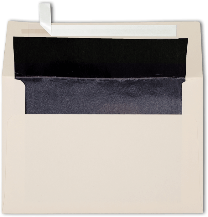 Natural with Black Foil Lining 28lb A4 Invitation Envelopes (4 1/4 x 6 1/4) with Peel & Seal