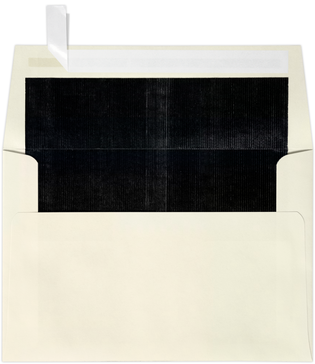 Natural with Black Foil Lining 28lb A4 Invitation Envelopes (4 1/4 x 6 1/4) with Peel & Seal