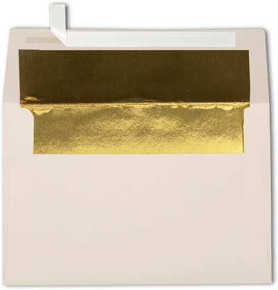 Natural with Gold Foil Lining 28lb A4 Invitation Envelopes (4 1/4 x 6 1/4) with Peel & Seal
