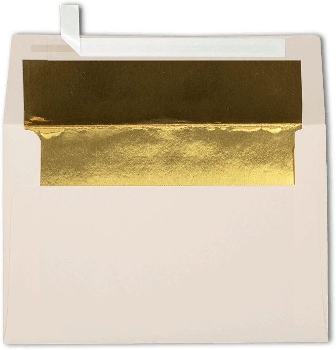 Natural with Gold Foil Lining 28lb A4 Invitation Envelopes (4 1/4 x 6 1/4) with Peel & Seal