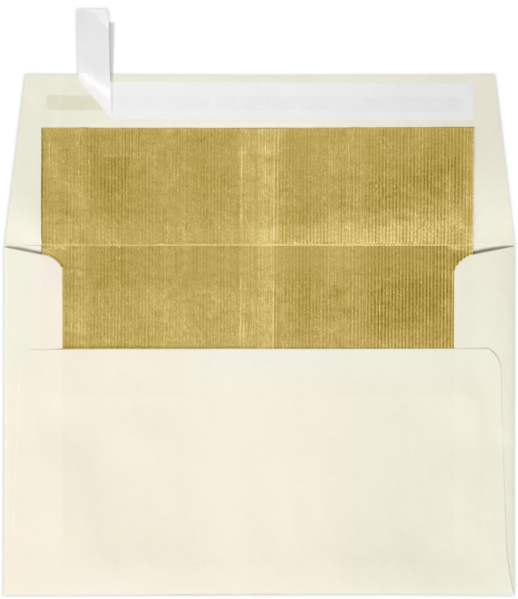 Natural with Gold Foil Lining 28lb A4 Invitation Envelopes (4 1/4 x 6 1/4) with Peel & Seal